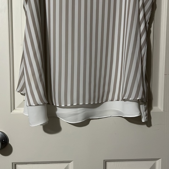 Torrid Tan & White Stripe Double Layer Tank Size 2 (2X) - Picture 5 of 7
